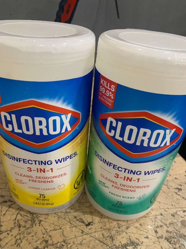 View 2 of (pack of 2) Clorox Disinfecting Wipes Disinfecting Fresh Scent Canister 75 Count