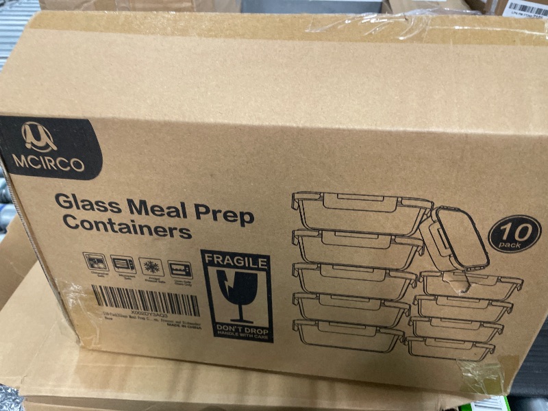 Photo 1 of [10-Pack] Glass Meal Prep Containers with Lids, MCIRCO Food Storage Containers with Snap Locking Lids, Airtight Lunch Containers, Microwave, Oven, Freezer and Dishwasher