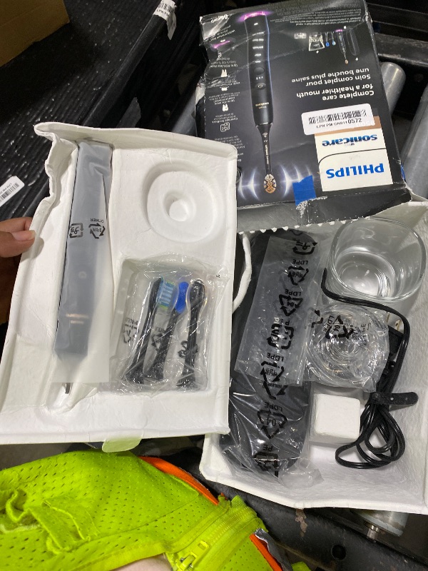 Photo 1 of Philips Sonicare DiamondClean Smart 9500 Electric Toothbrush - Sonic Toothbrush with App, Pressure Sensor, 15 Brushing Settings, Replacement Reminder, USB Charging Travel Case, Black, Model HX9923/11
