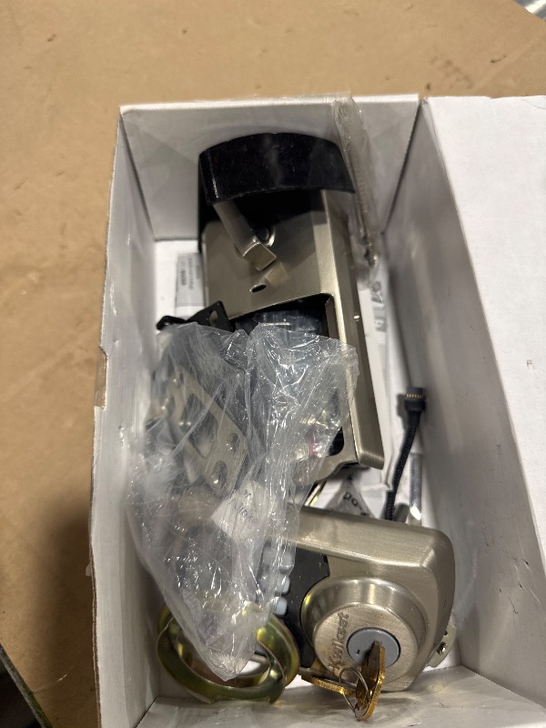 Photo 1 of Kwikset 99420-001 Aura Bluetooth Programmable Keypad Door Lock Deadbolt Featuring SmartKey Security, Satin Nickel