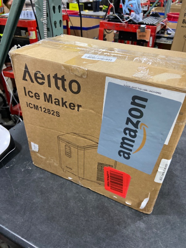 Photo 1 of Aeitto Ice Maker Countertop 26lbs/24H, Ice Machine 8 Ice Cubes Ready in 6 Mins, 2 Sizes of Bullet Ice Portable Ice Makers with Basket & Scoop, Auto Self-Cleaning for Home/Kitchen/Office Stainless