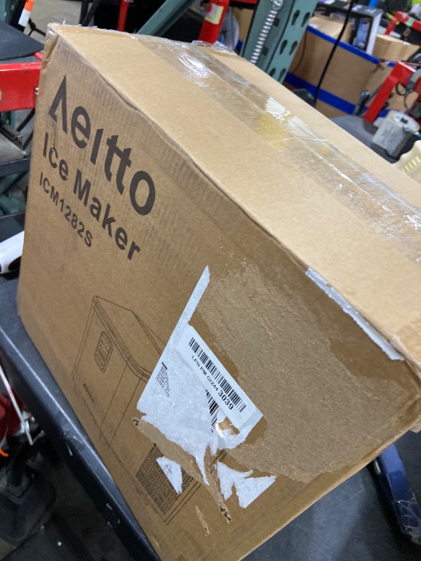 Photo 1 of Aeitto Ice Maker Countertop 26lbs/24H, Ice Machine 8 Ice Cubes Ready in 6 Mins, 2 Sizes of Bullet Ice Portable Ice Makers with Basket & Scoop, Auto Self-Cleaning for Home/Kitchen/Office Stainless