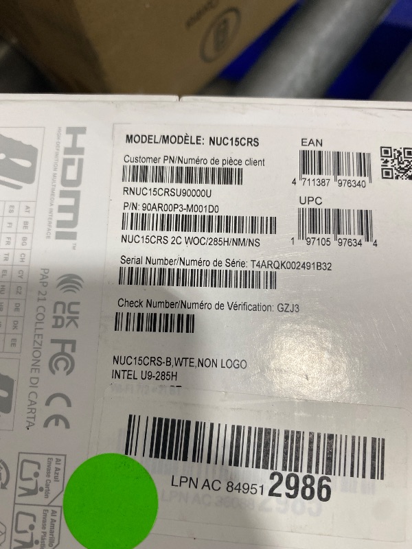 Photo 1 of ASUS NUC 15 Pro+ Barebones Mini PC with Intel Series 2 Core Ultra 9 285H, up to 96GB DDR5 RAM, Dual Storage, Thunderbolt™ 4, Wi-Fi 7 & Bluetooth 5.4, Toolless Silver Aluminum Chassis, with VESA Mount