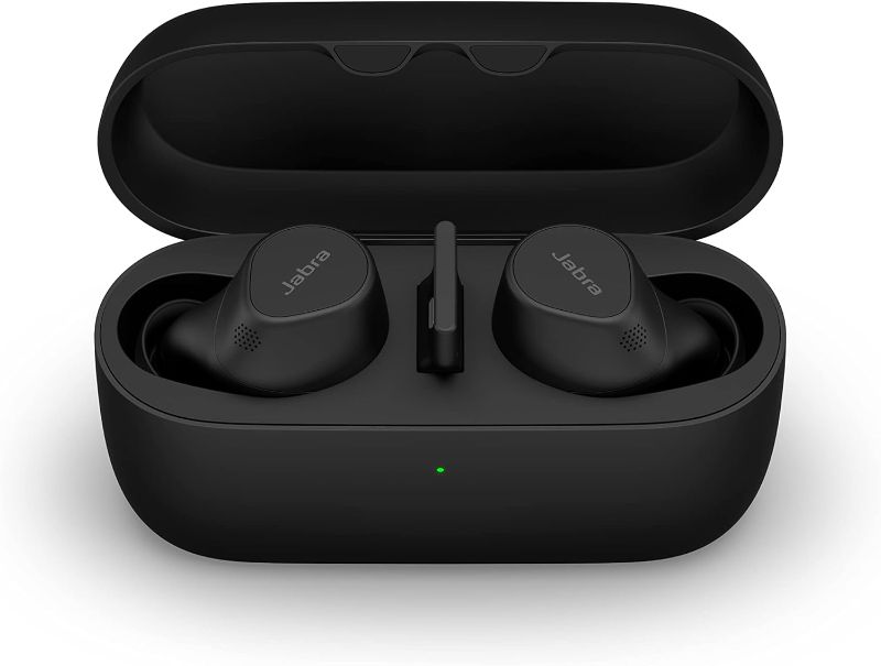 Photo 1 of Jabra Evolve2 True Wireless Earbuds - in-Ear Bluetooth Earbuds with Active Noise Cancellation MultiSensor Voice Technology - Certified to Work with Your Virtual Meeting Apps - Black
