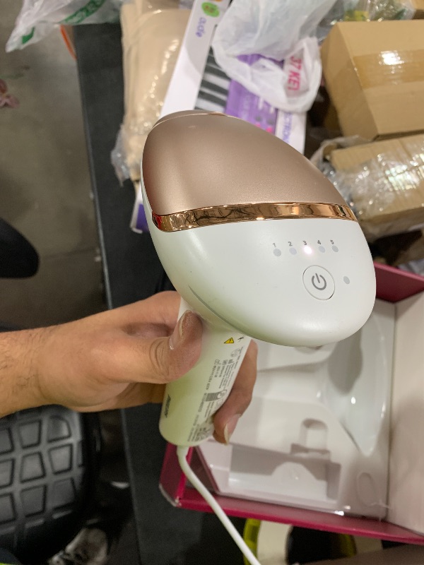 Photo 1 of Philips Lumea 8000 Series IPL Hair Removal Device, Permanent Laser Hair Reduction for Women & Men, Easy and Comfortable Use at Home, SenseIQ, 3 Attachments for Body, Face, Intimate, BRI937/03