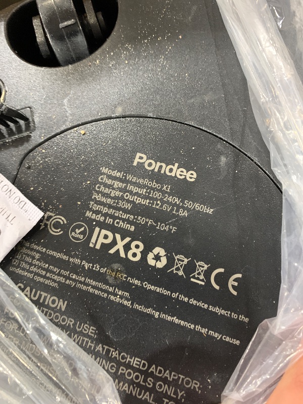 Photo 1 of NON-FUNCTIONAL, PARTS ONLY-----------------------------------------------------------------------Pondee X1 Robotic Pool Vacuum, Cordless Pool Cleaner with 120-Min Runtime, Auto-Parking, 2.5h Fast Charging, for Above-Ground & Flat-Bottom Inground Pools up