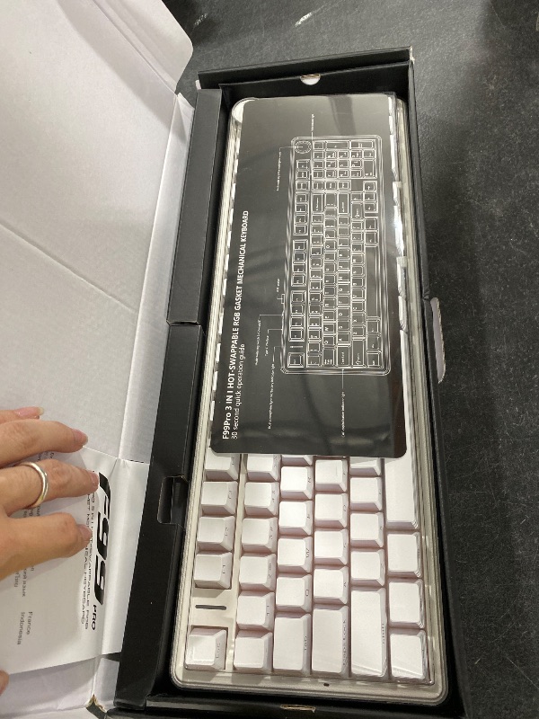 Photo 1 of AULA F99 Pro Wireless Mechanical Keyboard-Silent Version,BT5.0/2.4GHz/USB-C Hot Swappable Custom Keyboard,Gasket Structure,Pre-lubed Linear Switches RGB Backlit Computer Gaming Keyboards,White