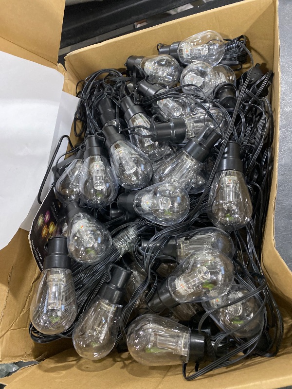 Photo 1 of 300FT RGB+IC Outdoor String Lights, Dimmable Shatterproof LED Bulbs, IP67 Waterproof DreamColor Chasing Lights, Multicolor Dynamic Lighting for Patio Balcony Garden & Outdoor Living Area Decoration