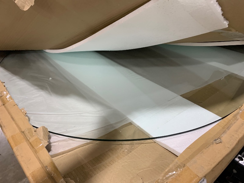 Photo 1 of Tempered Glass Table Top with Rounded Edge (48" With 1 5/8 Center Hole)