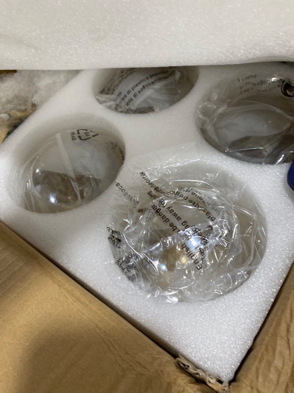 Photo 1 of KCO Lighting 7-Lights Mid Century Modern Flush Mount Ceiling Light Overhead Amber Glass Globe Sputnik Chandelier Ceiling Light Fixture Brass Gold Bedroom Living Room Ceiling Lighting