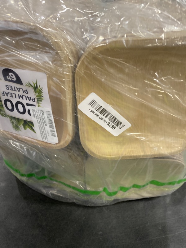 Photo 1 of Palm Leaf Plate Bamboo Paper Disposable 6 Inch 200 Bulk Appetizer and Dessert Square Party Pack Eco Biodegradable Compostable Wooden Plate Better Than Plastic By KoalaLove