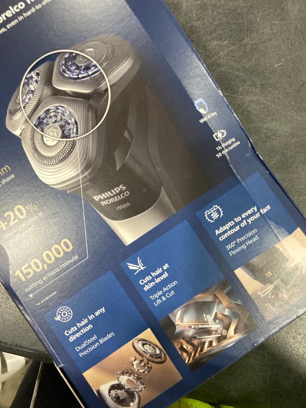 Photo 1 of Philips Norelco Shaver i9000, Wet & Dry Electric Shaver, Ink Black, SenseIQ Technology, Triple Lift & Cut System, 360 Rotating Dual SteelPrecision Precision Blades, Nose Trimmer, Model X9000/90