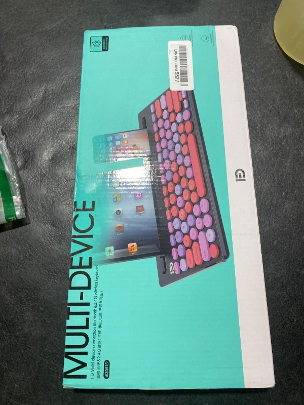 Photo 1 of HUO JI Wireless Keyboard Multi-Device, Bluetooth and 2.4G Dual Mode for iPad, Switch to 3 Devices for Cellphone, Tablet, PC, Smart TV, MacBook iOS Android Windows, Green