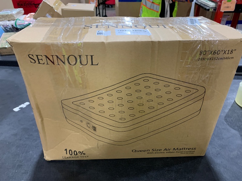 Photo 1 of SENNOUL Air Mattress Queen with Built in Pump, Inflatable Mattress Blow Up Mattress 18 Raised Comfort,Upgraded Surface Portable Bed, Air Bed for Home, Guest, Camping, Colchone Inflable, 650 lbs