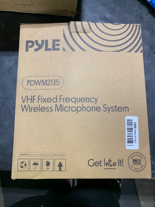 Photo 1 of Pyle Channel Microphone System-VHF Fixed Dual Frequency Wireless Set with 2 Handheld Dynamic Transmitter Mics, Receiver Base-for PA, Karaoke, Dj Party (PDWM2135) , Black