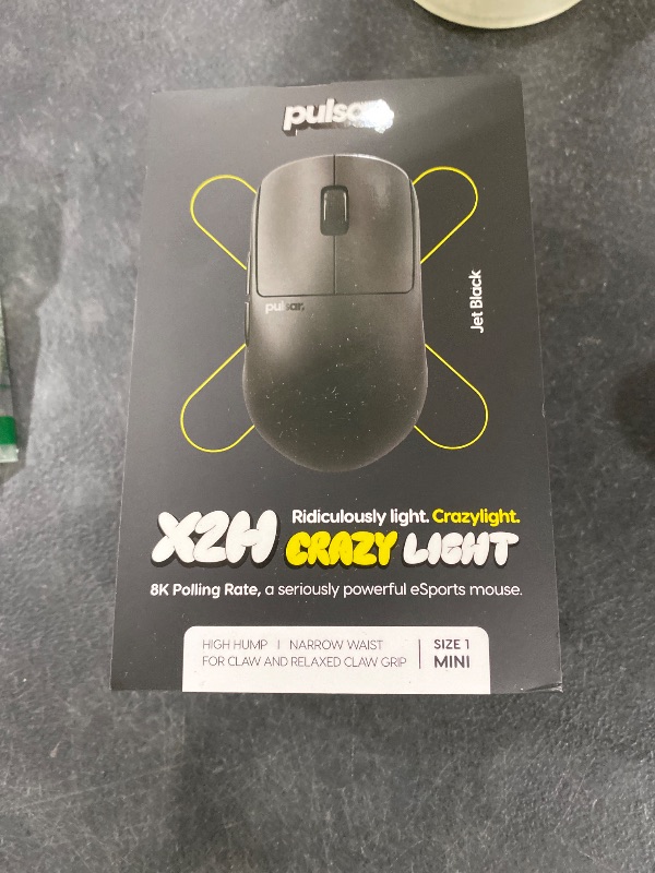 Photo 1 of Pulsar Gaming Gears X2H Crazylight Wireless Gaming Mouse, Ultra Lightweight 1.30 oz (37g), Optical Switch, 32000 DPI, 750 IPS, XS-1 Sensor, 8k Compatible (Jet Black)