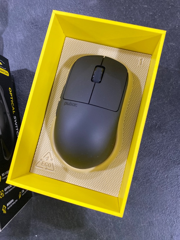 Photo 1 of Pulsar Gaming Gears X2H Crazylight Wireless Gaming Mouse, Ultra Lightweight 1.30 oz (37g), Optical Switch, 32000 DPI, 750 IPS, XS-1 Sensor, 8k Compatible (Jet Black)