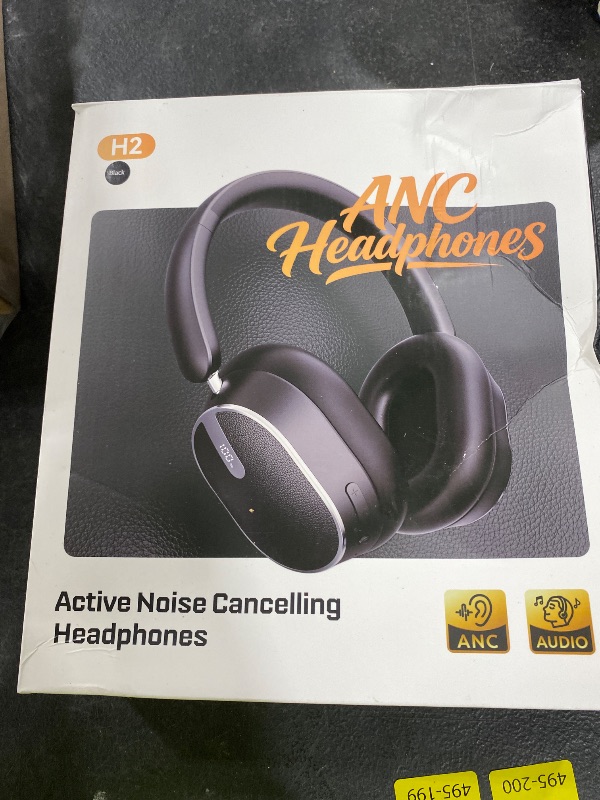 Photo 1 of Active Noise Cancelling Headphones, 120H Playtime Bluetooth Over Ear Headphones, Bluetooth 6.0 Wireless Headset with Display, 6 ENC Mic, Hi-Res Audio, Transparency Mode for Travel Game Black