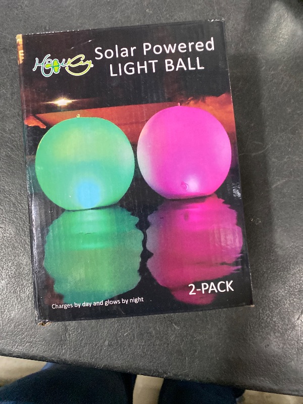 Photo 1 of HAPIKAY Solar Floating Pool Lights, 2 Pack, 14-Inch Auto Color-Changing LED Light Balls, Waterproof Inflatable Solar Pool Light, Patio, Backyard Pond Event Wedding Decor