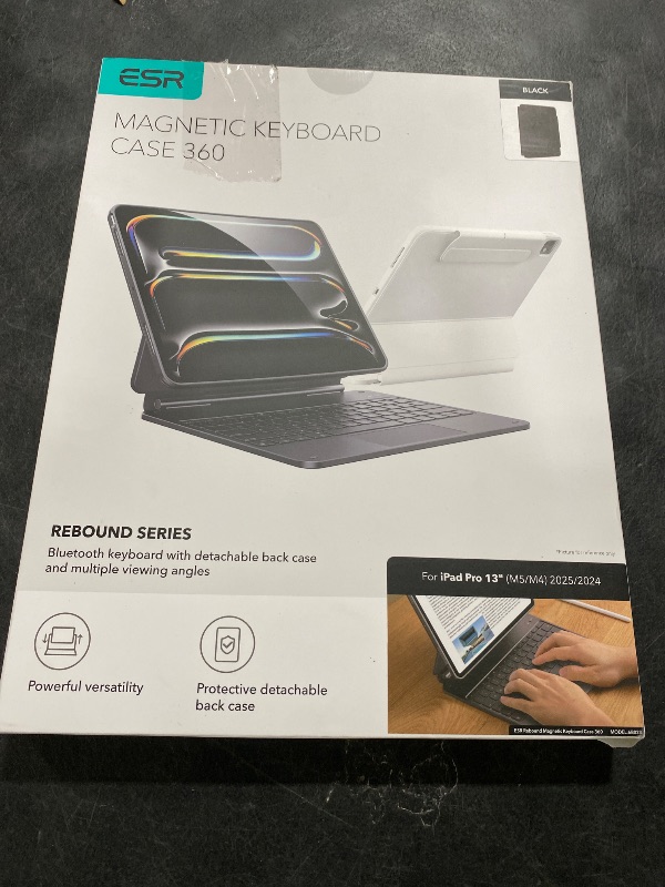 Photo 1 of ESR [Upgraded] iPad Pro 13 Inch Case with Keyboard (M5/M4, 2025/2024), iPad Pro 13 Keyboard Case with Magnetic Stand, Portrait/Raised Modes for iPad Pro 13, Removable, Rebound 360 Series, Black