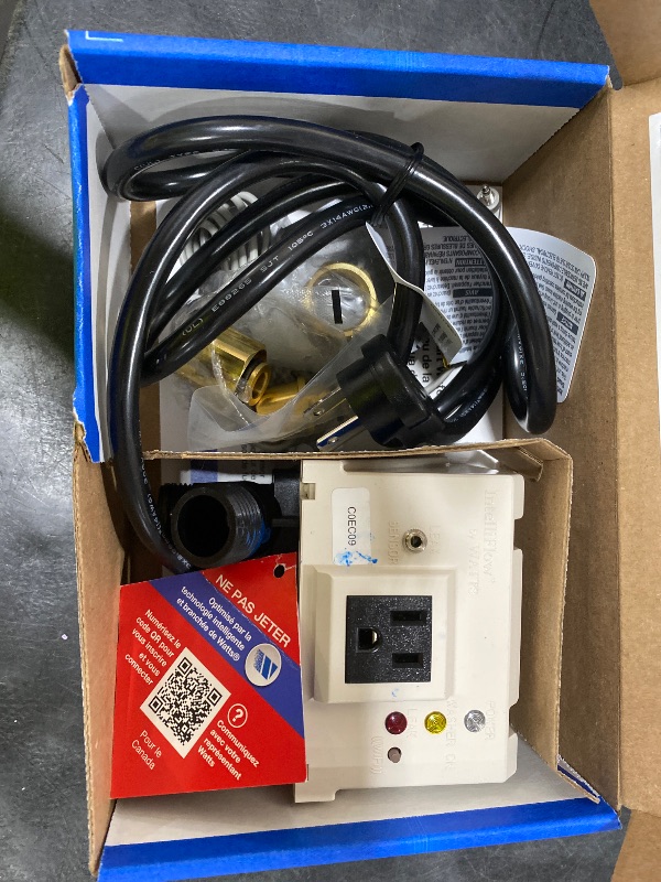 Photo 1 of Watts A2C-SC Series Intelliflow 1/2" Washing Machine Smart Water Shutoff Valve with Leak Sensor, Inlet Adapters, Without Wall Box, Automated Flood Detection with Real-Time Text and E-Mail Alerts