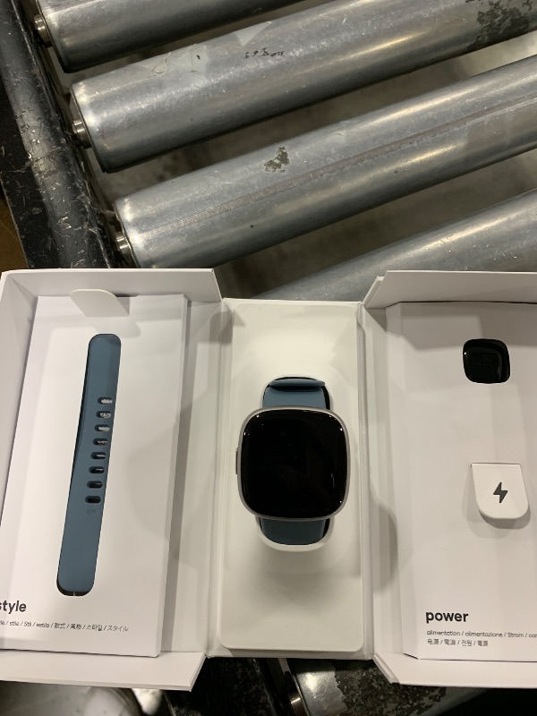 View 3 of Fitbit Versa 4 Fitness Smartwatch with Daily Readiness - 3-Month Google Health Premium Membership Included - GPS, 24/7 Heart Rate, 40+ Exercise Modes, Sleep Tracking - Waterfall Blue/Platinum,