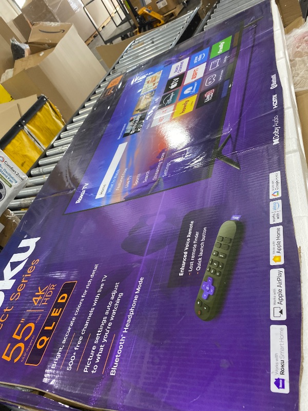 Photo 1 of Roku Smart TV 2026 – 55-Inch Select Series, 4K QLED TV – Roku TV with Voice Remote – Flat Screen QLED Television with Wi-Fi for Streaming Live Local News, Sports, & Movies – Bluetooth Headphone Mode