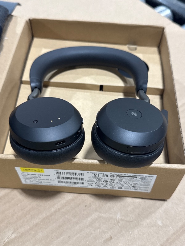 Photo 1 of Jabra Evolve2 75 PC Wireless Headset with Charging Stand and 8-Mic Technology - Dual Foam Stereo Headphones with Advanced Active Noise Cancelling, USB-C Bluetooth Adapter and MS Compatibility - Black