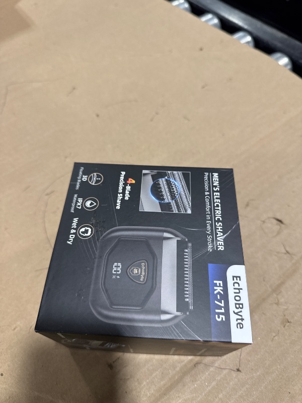 Photo 1 of EchoByte Full Metal Electric Foil Shaver for Men: 4 Floating Blades, IPX7 Waterproof Wet & Dry Mini Razor, 120-Min Runtime USB-C Rechargeable, Quiet Travel Groomer with LED Display & Travel Lock