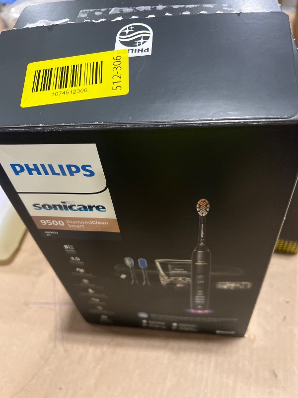 Photo 1 of Philips Sonicare DiamondClean Smart 9500 Electric Toothbrush - Sonic Toothbrush with App, Pressure Sensor, 15 Brushing Settings, Replacement Reminder, USB Charging Travel Case, Black, Model HX9923/11