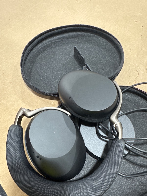 Photo 1 of Jabra Evolve3 85 Over-Ear Wireless Bluetooth Headset with Mic and Wireless Charging Stand for Work, USB-A, AI Voice Call Technology, Adaptive ANC, 25-Hour Battery, Works with Meeting Apps, Black