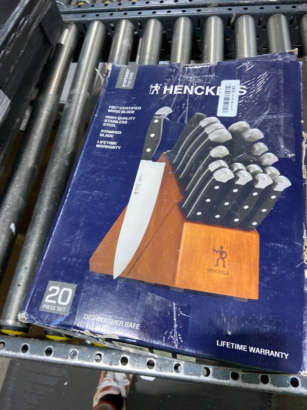 Photo 1 of HENCKELS Statement Razor-Sharp 20-Piece Knife Set, Chef, Bread, German Engineered Knife Informed by over 100 Years of Mastery, Brown Block