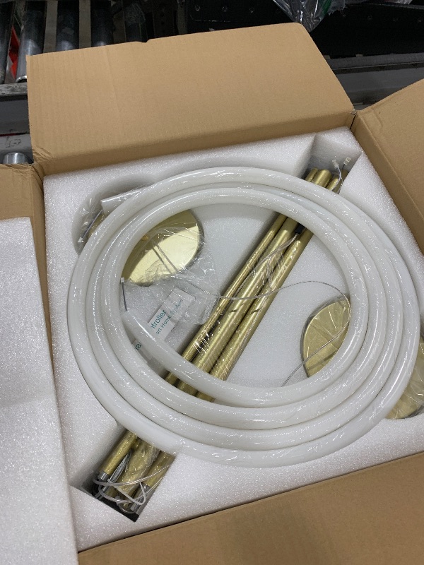 Photo 1 of FBFC Modern LED Linear Pendant Light for Dining Room, Gold Chandelier for Office, 78" DIY Ceiling Chandelier Light with Remote Control Stepless Dimming, Restaurant Kitchen Long Hose Lamp