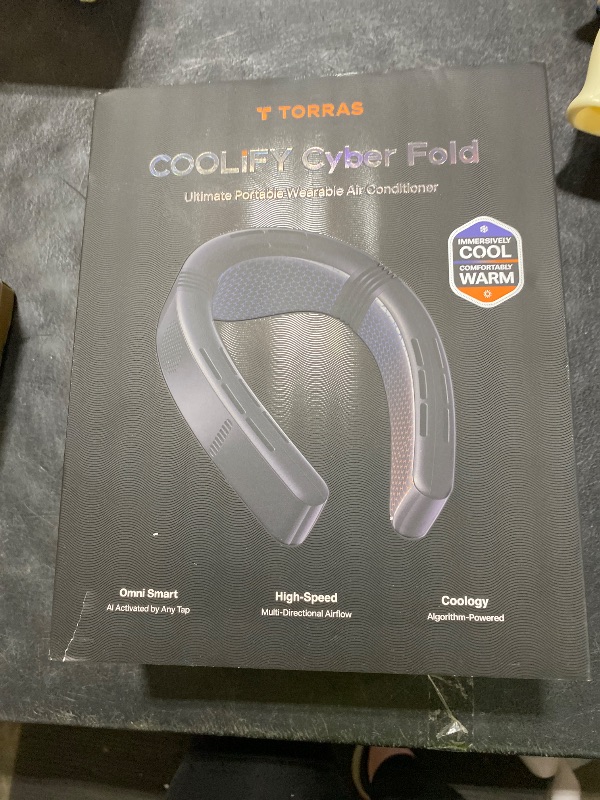 Photo 1 of TORRAS COOLiFY 2026 Cyber Fold AI Neck Air Conditioner, Ultimate Cooler Max Cooling Area, Neck & Face Cooler with Adjustable Strong Wind, Rechargeable Neck Fan for Travel Gift for Dad, Husband, Black