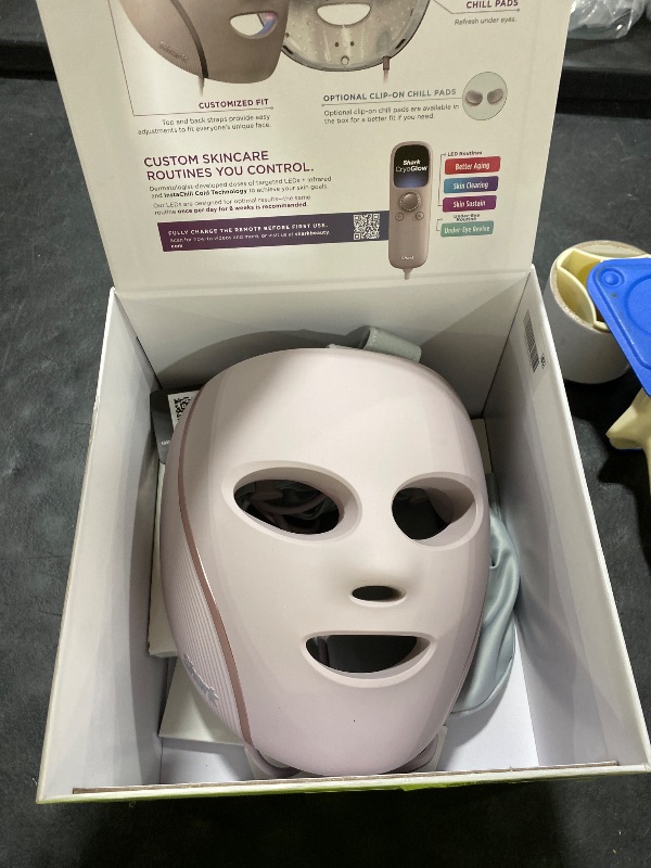 Photo 1 of Shark CryoGlow LED Face Mask with Under-Eye Cooling, Anti-Ageing & Blemish Repair, Red & Blue LED, Infrared Light Therapy, USB-C, Remote Control, Storage Bag, Adjustable Straps, Rose Glow, FW312PK