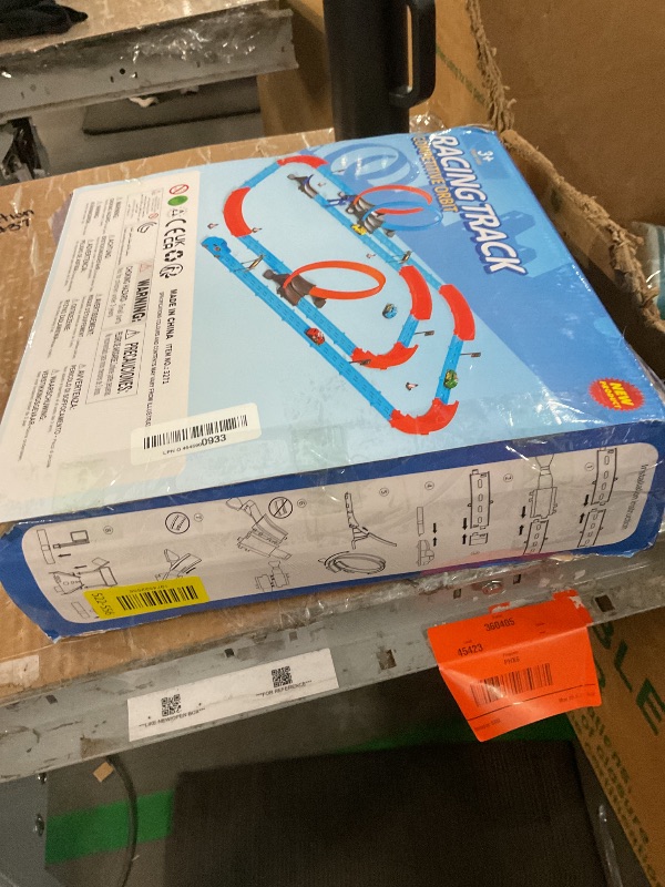 Photo 1 of ?Slot Car Race Track Sets with 360° Thrill Loops & 4 High-Speed Cars, 64 Pcs Large Flexible Racing Track for Kids Ages 3-5 4-8 8-12, Race Car Toys Gift for Boys Girls Birthday Christmas