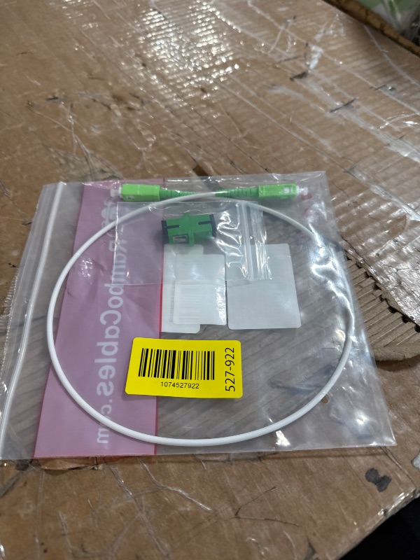 Photo 1 of (1.6ft/0.5m) SC/APC to SC/APC Fiber Optic Internet Cable, Armored Fiber Patch Cable, OS2 Single Mode Fiber Optical Patch Cord, Simplex - 9/125um, LSZH White ???????????