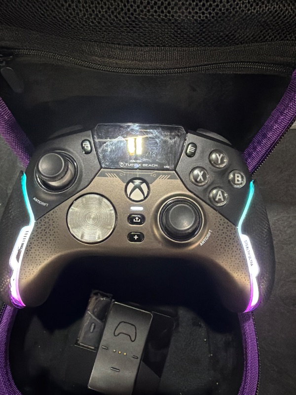 Photo 1 of ***Peeling hand grips***
Turtle Beach Stealth Ultra High-Performance Wireless Gaming Controller Licensed for Xbox Series X|S, Xbox One, Windows PC, Android - LED Dashboard, Rapid Charge Dock, RGB Lighting, Bluetooth, Black