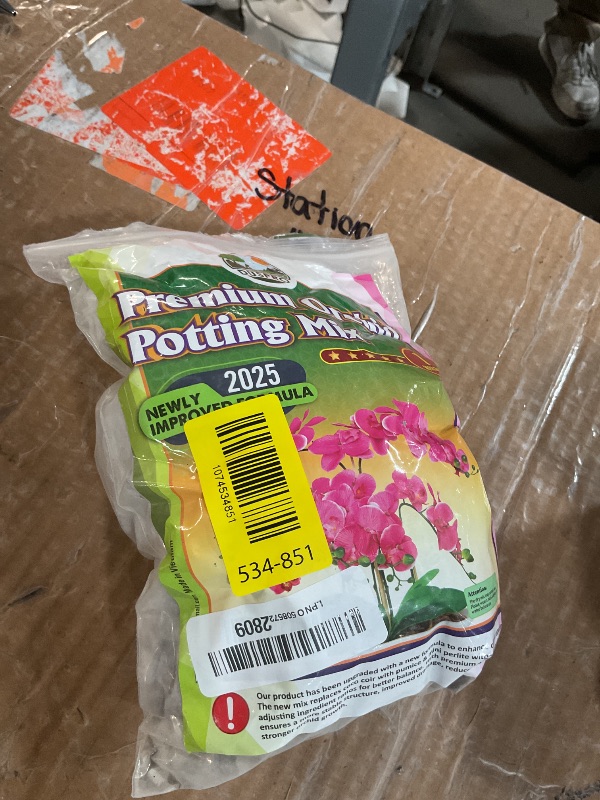 Photo 1 of [Upgraded] DUSPRO Orchid Potting Mix for Repotting with Forest Moss, Pine Bark, Perlite & Pumice, Orchid Bark Potting Mix, Orchid Repotting Soil, Drainage Indoor Potting, Orchid Pot Not Included,1 QRT