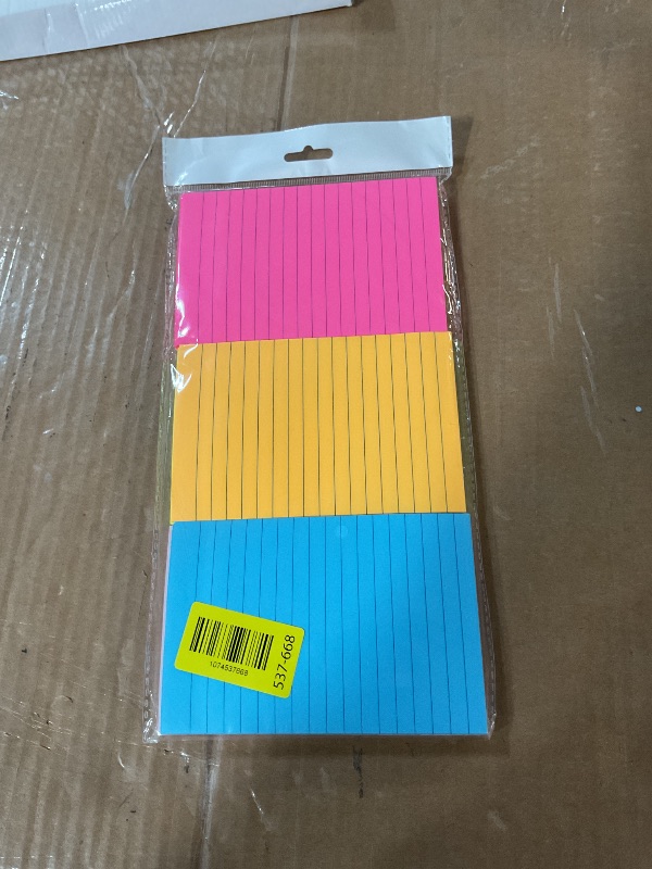 Photo 1 of (15 Pads) Lined Sticky Notes 4x6 in Post, 7 Bright Colors with Lines Self-Stick Note Pad it, Strong Adhesive, Big Rectangular Sticky Pads for Office, Home, School, Meeting