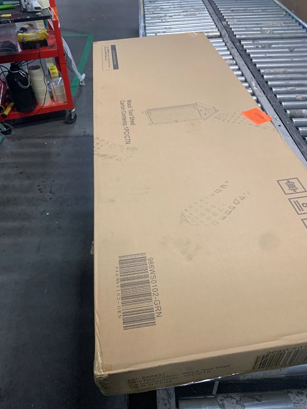 Photo 1 of ***FACTORY SEALED***Garvee Small Natural Waterproof Wood Garden Tool Storage Shed With Three Shelves Roof Storage Lockable