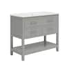 View 2 of ***TRUCK/TRAILER PICKUP ONLY***  Gray Bath Vanity with White Ceramic Top, Tip-Out Tray and 2 Full-Extension Drawers