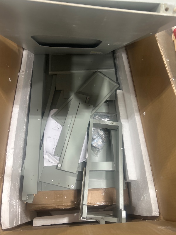 View 7 of ***TRUCK/TRAILER PICKUP ONLY***  Gray Bath Vanity with White Ceramic Top, Tip-Out Tray and 2 Full-Extension Drawers