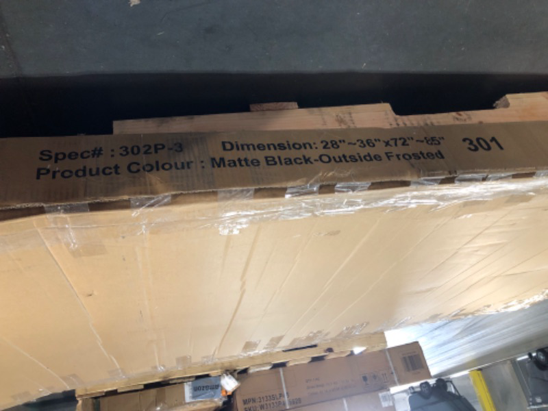 Photo 1 of  ***   TRUCK AND TRAILER PICK UP***   40" x 87" Concealed Sliding Glass Barn Door with Soft Close Hardware Kit, 5/16" Frosted Tempered Glass Interior Door, Modern Black Frame Hidden Track System, Floating Look for 28"-36" Openings