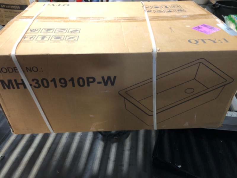 Photo 1 of ***FACTORY SEALED***   Vomlor Offset Drain White Fireclay Undermount Kitchen Sink 30 Inch, Topmount White Undermount Sink 30"x19"x10" Drop In, Deep Single Bowl Heavy Duty, Dual Mount, for Kitchen, Island, Laundry Room