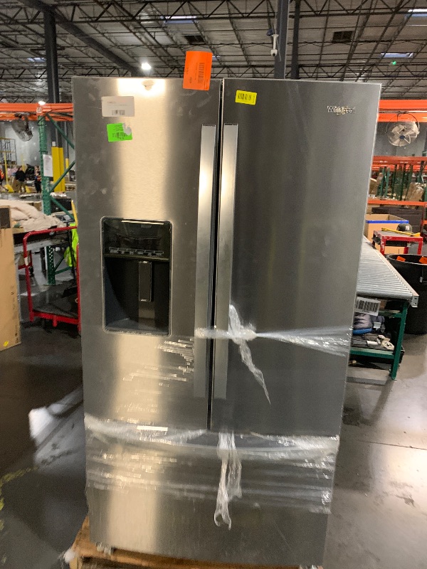 Photo 1 of ***DAMAGED - SEE NOTES/PICTURES***
Whirlpool® 36" 23.4 Cu. Ft. Fingerprint Resistant Stainless Steel Counter Depth French Door Refrigerator
