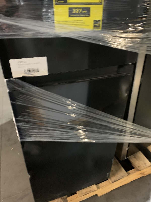 Photo 1 of ***DAMAGED - SEE NOTES/PICTURES***
4.5 cu. ft. Mini Refrigerator in Stainless Look with Glass Shelves, Top Freezer, and Energy Efficiency
