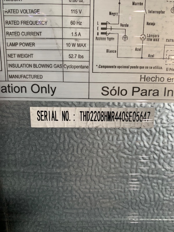 Photo 1 of ***DAMAGED - SEE NOTES/PICTURES***
Magic Chef 4.4 Cu. Ft. Compact Refrigerator, Silver