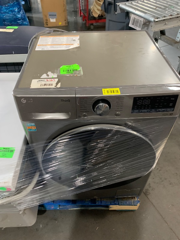 Photo 1 of ***DAMAGED - SEE NOTES/PICTURES***
24 Inch Smart Front Load Washer/Dryer Combo with 2.4 cu.ft. Capacity, 14 Wash Programs, 13 Wash Options, 8 Dry Cycles, TurboWash™, Allergiene™ Cycle, Sanitize Cycle, Steam Refresh, Load Sensing and Delay Start: Graphite 