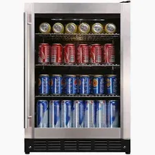 Photo 1 of ***DAMAGED - SEE NOTES/PICTURES***
Beverage 23.4 in. 154 (12 oz.) Can Beverage Cooler, Stainless Steel